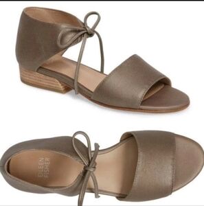 Eileen Fisher Ely Metallic Open-Toe Women's Shoes Size‎ 7.5
